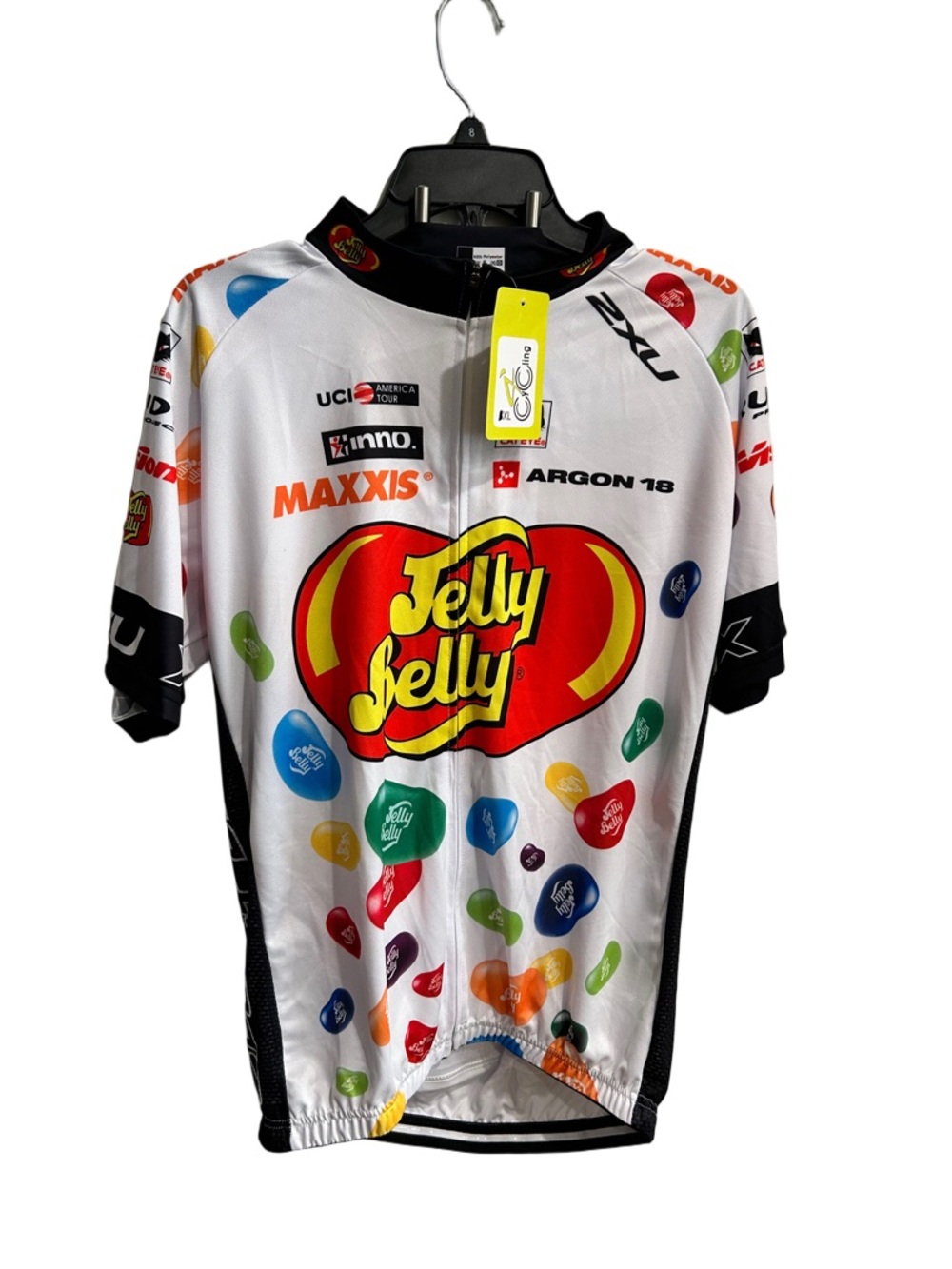 2XU White Jelly Belly Multi-Color Cycling Jersey